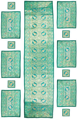 

Baba Handicraft Green Table Linen Set(Pack of 12)