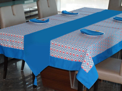 

Lushomes Blue Organic Cotton Table Linen Set(Pack of 14)
