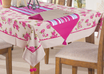 

Elan Pink Organic Cotton Table Linen Set(Pack of 14)
