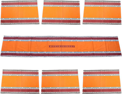 

Indian Colours Orange, Maroon Organic Cotton Table Linen Set(Pack of 7), Maroon;orange
