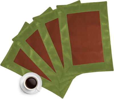 7% OFF on ZIKRAK EXIM Rectangular Pack of 4 Table Placemat(Brown, Green, Leather)