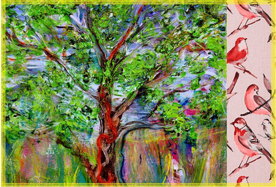 

Leaf Designs Rectangular Pack of 6 Table Placemat(Multicolor, Cotton)