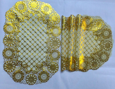 

Jay Jay Rectangular Pack of 4 Table Placemat(Gold, PVC)
