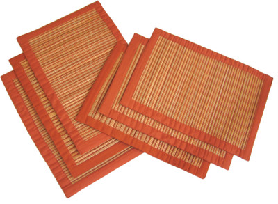 

Rhapsody Decor Rectangular Pack of 6 Table Placemat(Orange, Beige, Cotton, Straw), Beige;orange