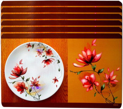 

The Trendy Rectangular Pack of 6 Table Placemat(Multicolor, PVC)
