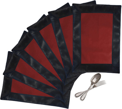 56% OFF on ZIKRAK EXIM Rectangular Pack of 6 Table Placemat(Brown, Black, Leather)