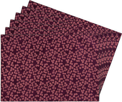 

Zubix Rectangular Pack of 6 Table Placemat(Pink, Cotton)