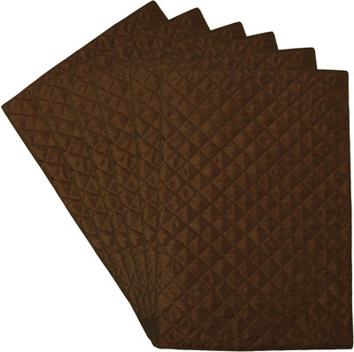 

Home Shine Rectangular Pack of 6 Table Placemat(Brown, Polyester)