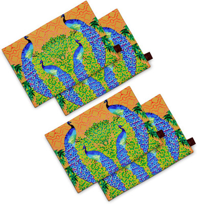 

SEJ by Nisha Gupta Rectangular Pack of 4 Table Placemat(Brown, Cotton)