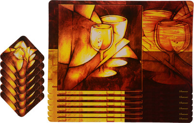 

The Trendy Rectangular Pack of 12 Table Placemat(Multicolor, PVC)