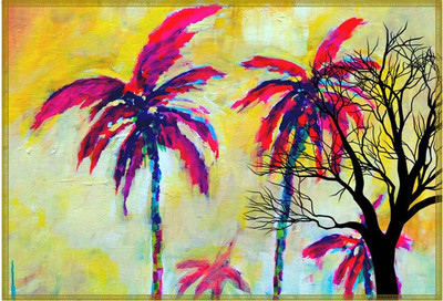 

Leaf Designs Rectangular Pack of 6 Table Placemat(Multicolor, Cotton)