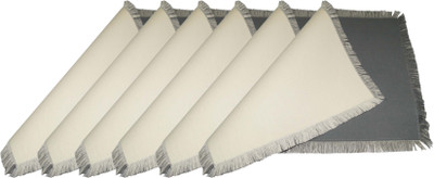 

Lushomes Rectangular Pack of 6 Table Placemat(Grey, Cotton)