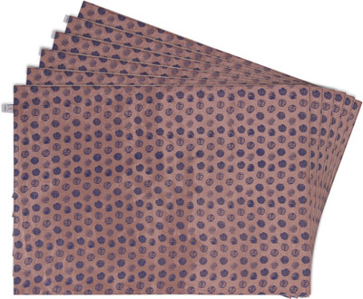 Zubix Rectangular Pack of 6 Table Placemat(Beige, Cotton)