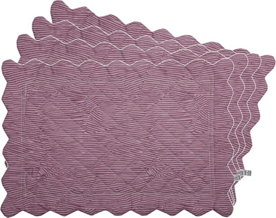 Zubix Rectangular Pack of 4 Table Placemat(Purple, Cotton)
