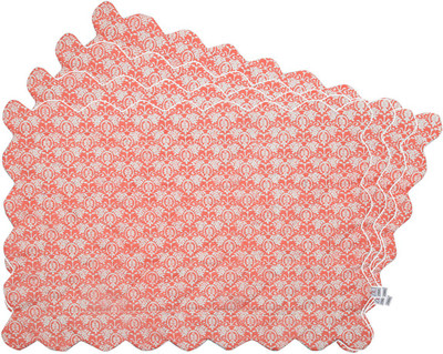 Zubix Rectangular Pack of 4 Table Placemat(Pink, Cotton)