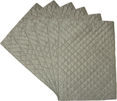 HOME SHINE Rectangular Pack of 6 Table Placemat(Grey, Polyester)
