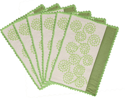 

Saral Home Rectangular Pack of 6 Table Placemat(Green, Cotton)