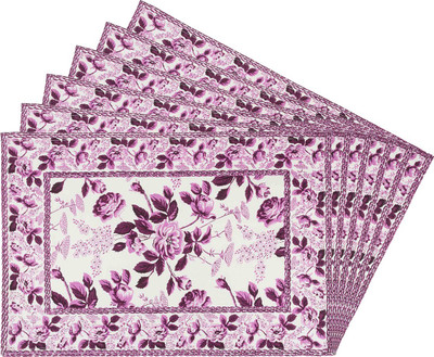 Zubix Rectangular Pack of 6 Table Placemat(Multicolor, Cotton)
