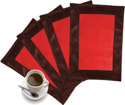 20% OFF on ZIKRAK EXIM Rectangular Pack of 4 Table Placemat(Red, Brown, Leather)