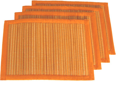 

Rhapsody Decor Rectangular Pack of 4 Table Placemat(Orange, Cotton)