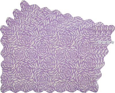 Zubix Rectangular Pack of 4 Table Placemat(Purple, Cotton)