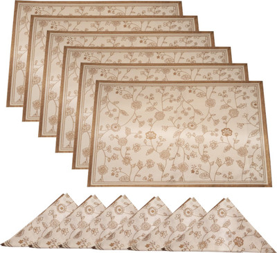 

USHA ART Rectangular Pack of 12 Table Placemat(White, Cotton)