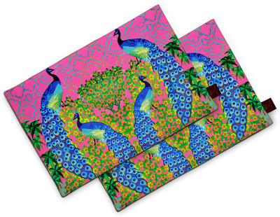 SEJ BY NISHA GUPTA Rectangular Pack of 2 Table Placemat(Pink, Cotton)