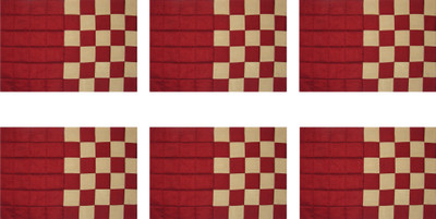 

HOME SHINE Rectangular Pack of 6 Table Placemat(Maroon, Polyester)