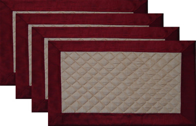 

HOME SHINE Rectangular Pack of 4 Table Placemat(Maroon, Polyester)