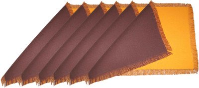 

Lushomes Rectangular Pack of 6 Table Placemat(Orange, Cotton)