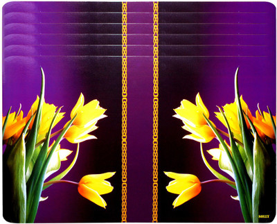 

The Trendy Rectangular Pack of 6 Table Placemat(Multicolor, PVC)