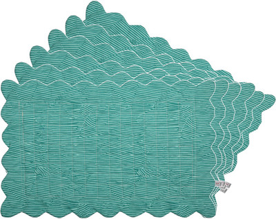 

Zubix Rectangular Pack of 6 Table Placemat(Blue, Cotton)