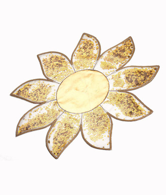 

Srajanaa Round Pack of 1 Table Placemat(Gold, Plastic)