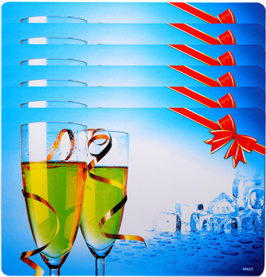

The Trendy Rectangular Pack of 6 Table Placemat(Multicolor, PVC)
