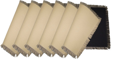 

Lushomes Rectangular Pack of 6 Table Placemat(Black, Cotton)
