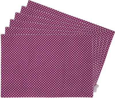 

Zubix Rectangular Pack of 6 Table Placemat(Pink, Cotton)