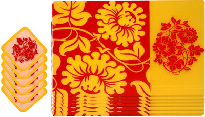 

The Trendy Rectangular Pack of 12 Table Placemat(Multicolor, PVC)