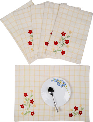 

Rajrang Rectangular Pack of 6 Table Placemat(Grey)
