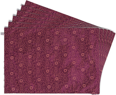 Zubix Rectangular Pack of 6 Table Placemat(Purple, Cotton)