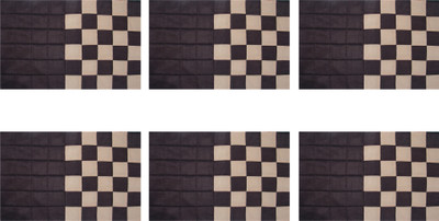 

HOME SHINE Rectangular Pack of 6 Table Placemat(Brown, Polyester)
