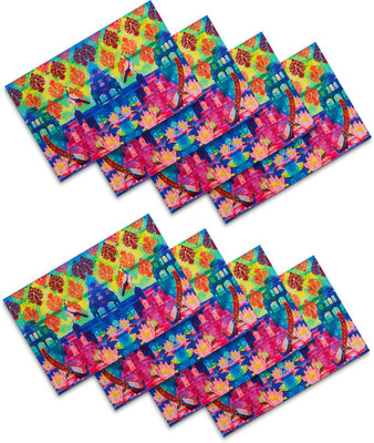 

SEJ by Nisha Gupta Rectangular Pack of 8 Table Placemat(Multicolor, Cotton)