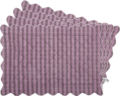 Zubix Rectangular Pack of 4 Table Placemat(Purple, Cotton)