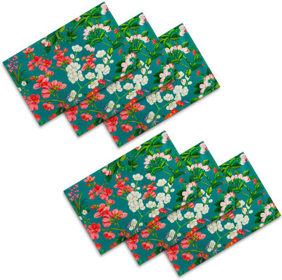 

SEJ by Nisha Gupta Rectangular Pack of 6 Table Placemat(Green, Cotton)