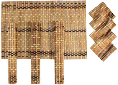 

Yun Hai Rectangular Pack of 4 Table Placemat(Brown, Natural Bamboo)