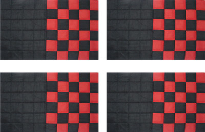 

HOME SHINE Rectangular Pack of 4 Table Placemat(Black, Polyester)