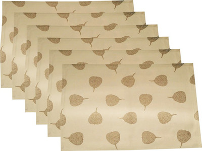 

USHA ART Rectangular Pack of 6 Table Placemat(White, Cotton)