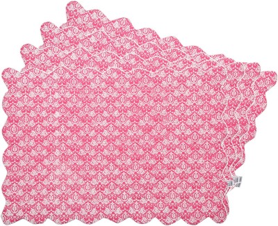 Zubix Rectangular Pack of 4 Table Placemat(Pink, Cotton)