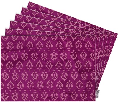 

Zubix Rectangular Pack of 6 Table Placemat(Pink, Cotton)