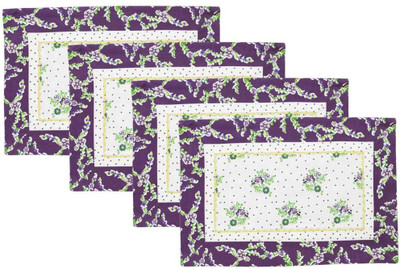 

Elan Rectangular Pack of 4 Table Placemat(Multicolor, Cotton)