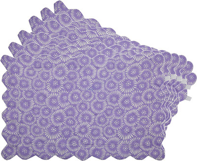 

Zubix Rectangular Pack of 6 Table Placemat(Purple, Cotton)